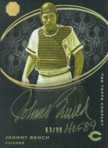 2016 Topps The Mint Johnny Bench Golden Engravings Autograph Card